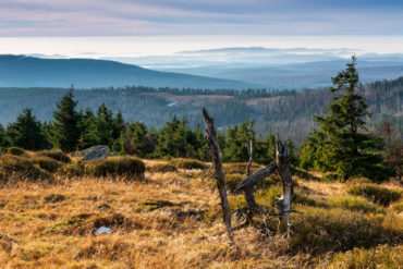 Aussicht vom Brocken im Harz im Herbst