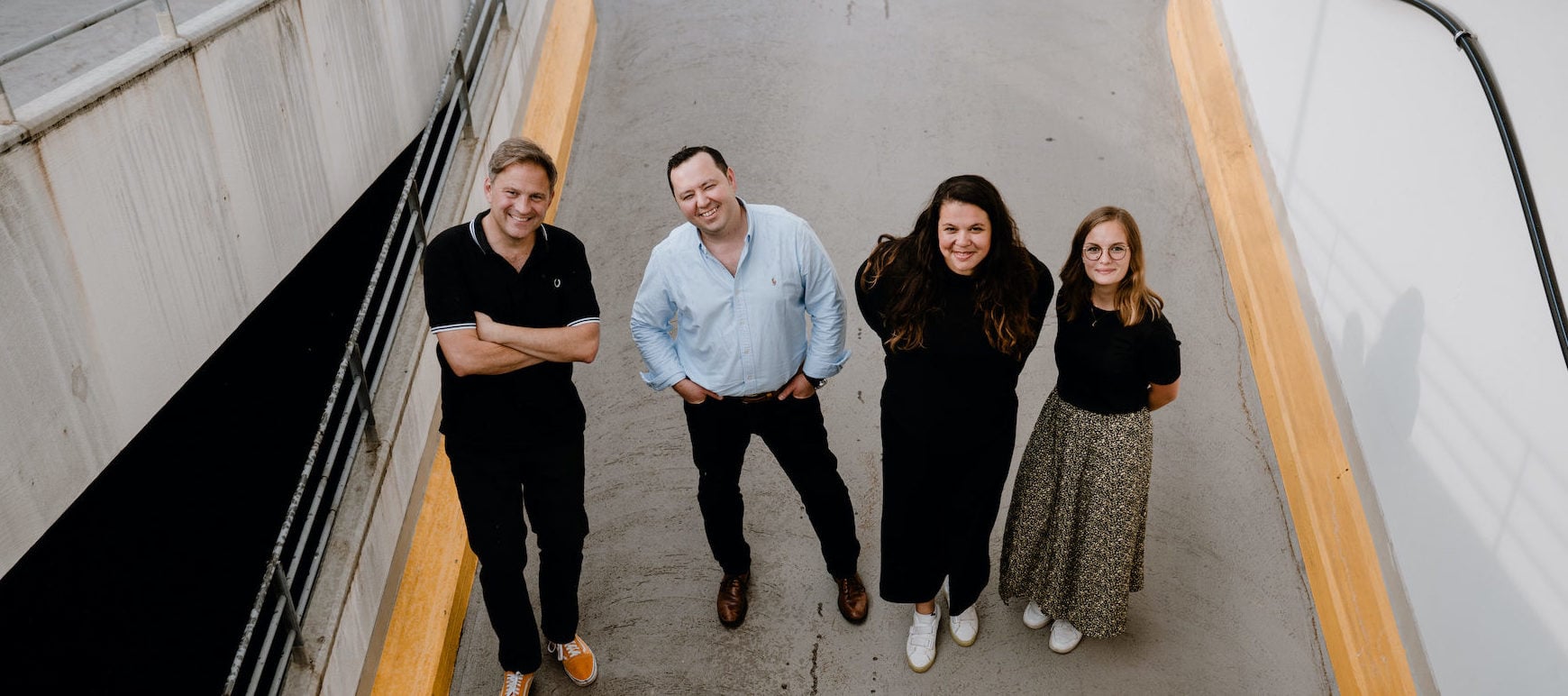 Das Team von funkyGERMANY (von links nach rechts): Ralf Johnen, Scott Crouch, Jennifer Latuperisa-Andresen und Linda Ruckes