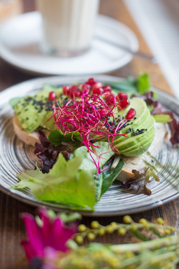 Avocado toast in Moki's Goodies in one of the prettiest cafés in Hamburg