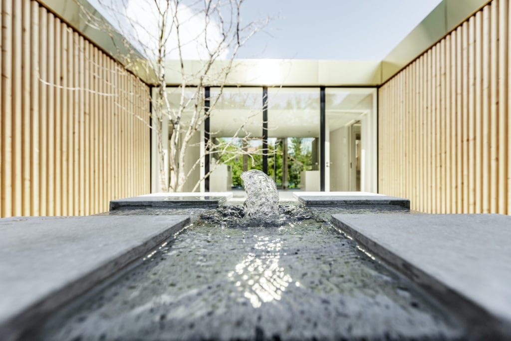 Fountain in the entrance area of the Jodschwefelbad of Bad Wiessee