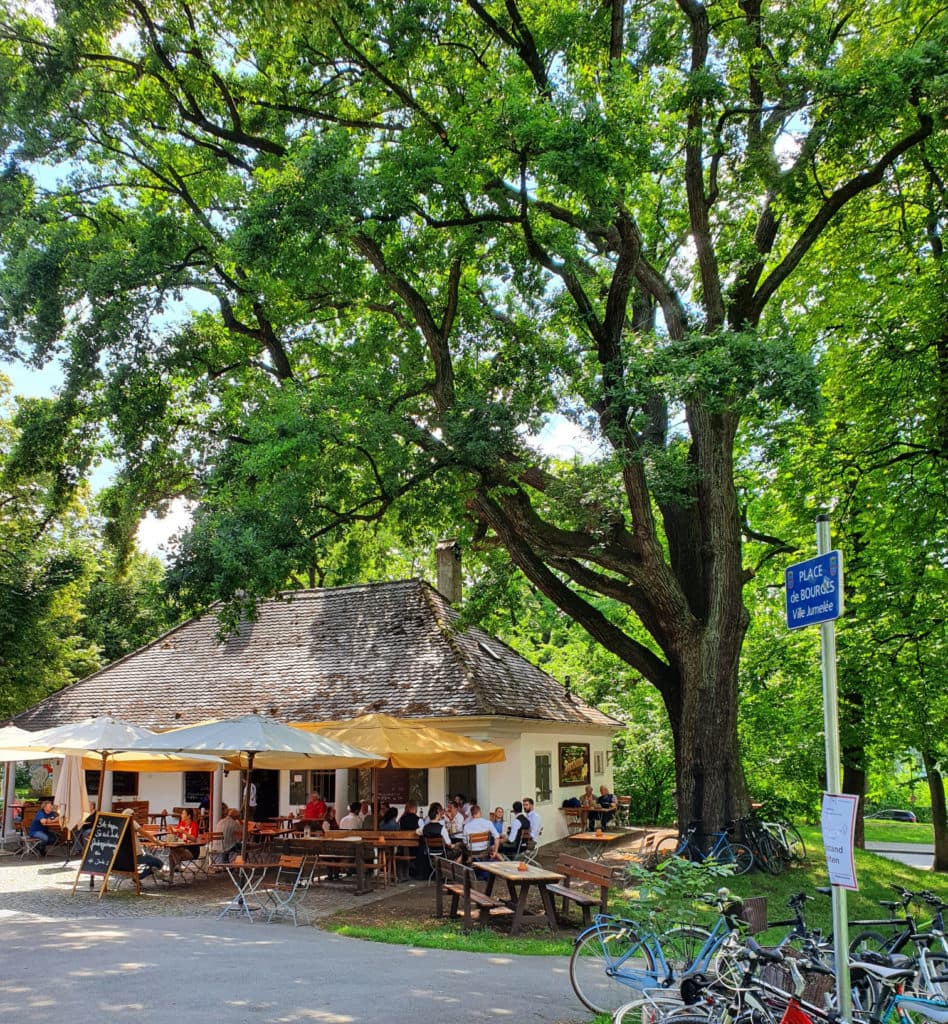 View of the beer garden Freibank