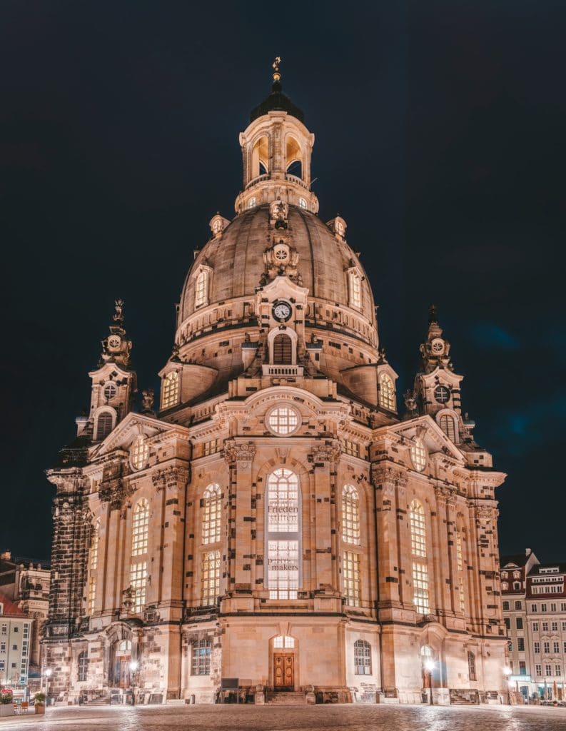 Church of our Lady in Dresden by night