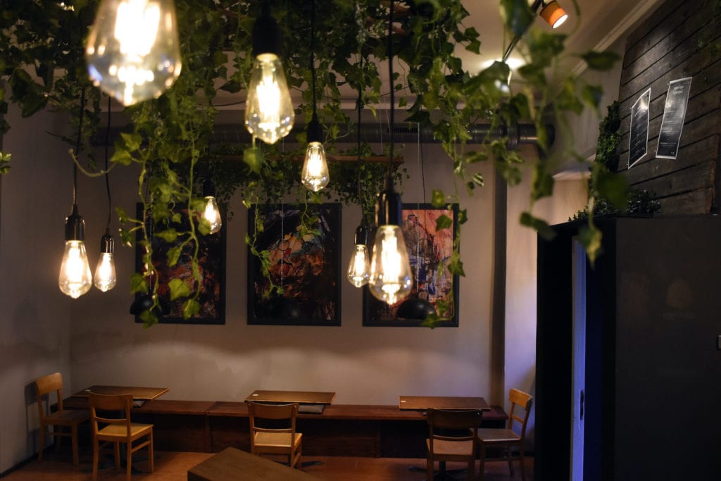 Interior design in non-alcoholic bar in Berlin