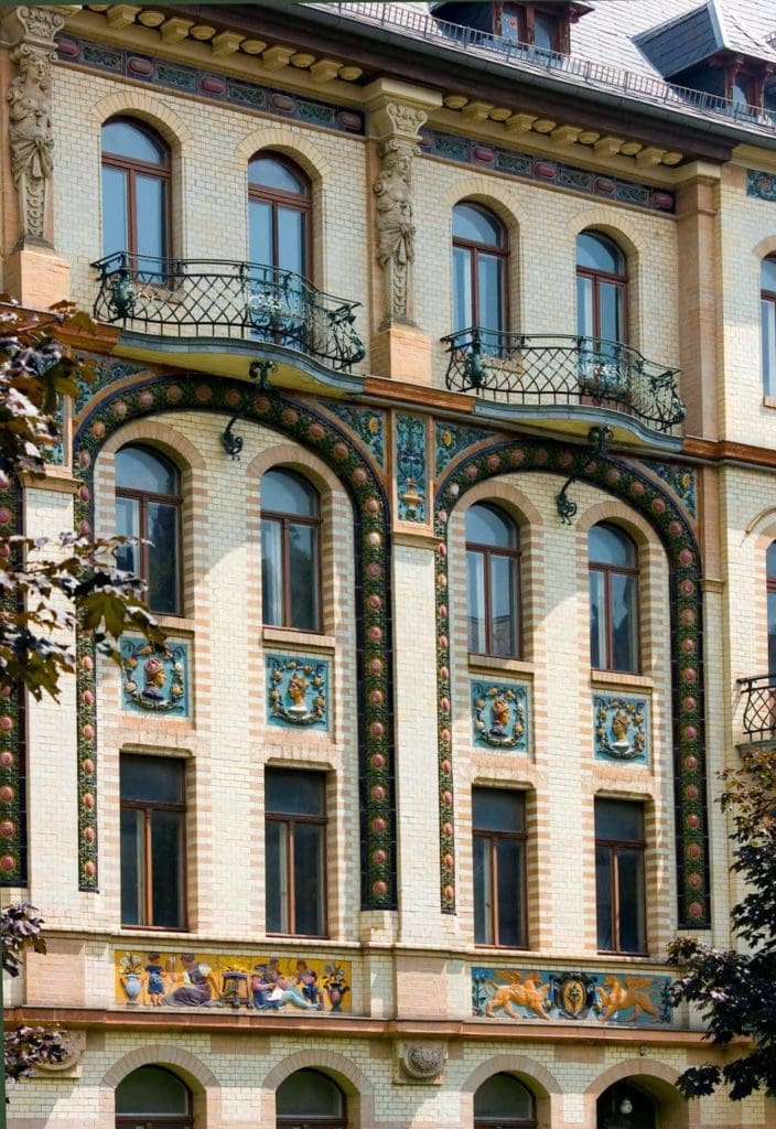 Beautiful Majolika facade in Kassberg district of Chemnitz