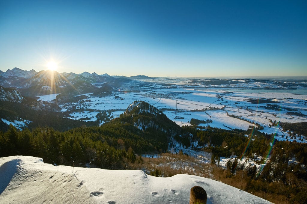 Winterlandschaft im Hörnerdörfer Skigebiet im Allgäu
