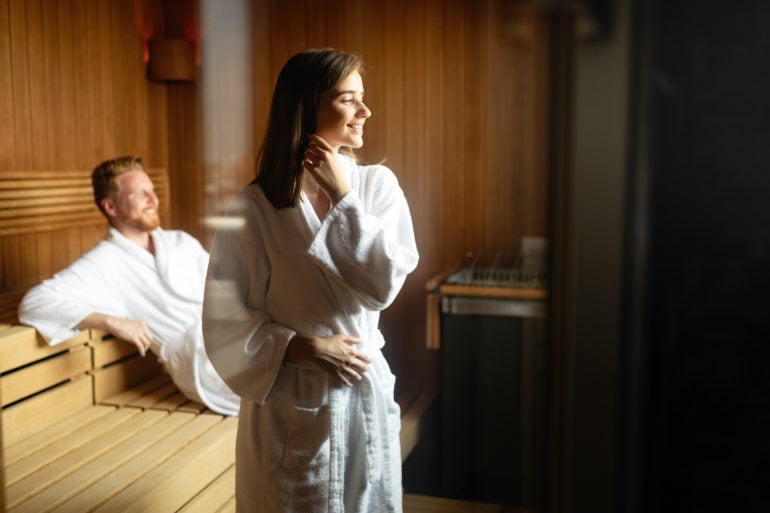 Couple in German Sauna