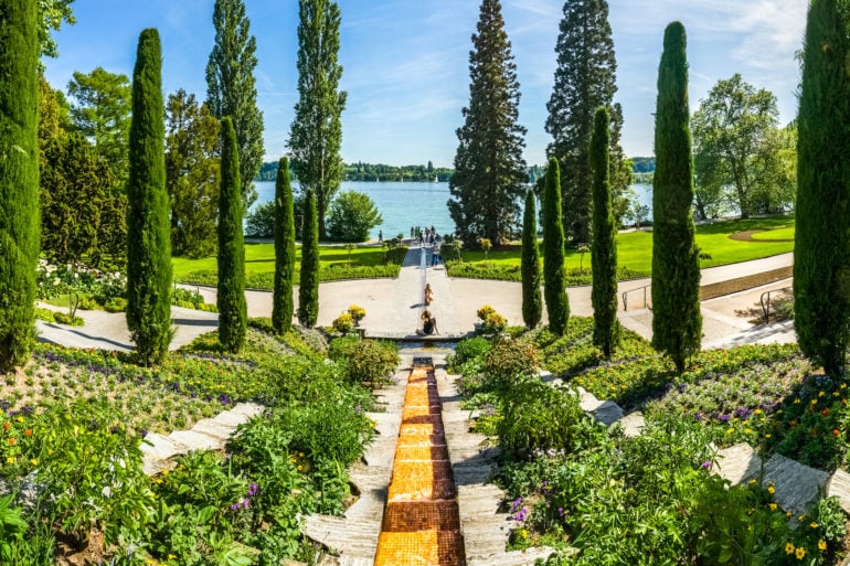 Flower island Mainau with one of the most beautiful gardens in Germany