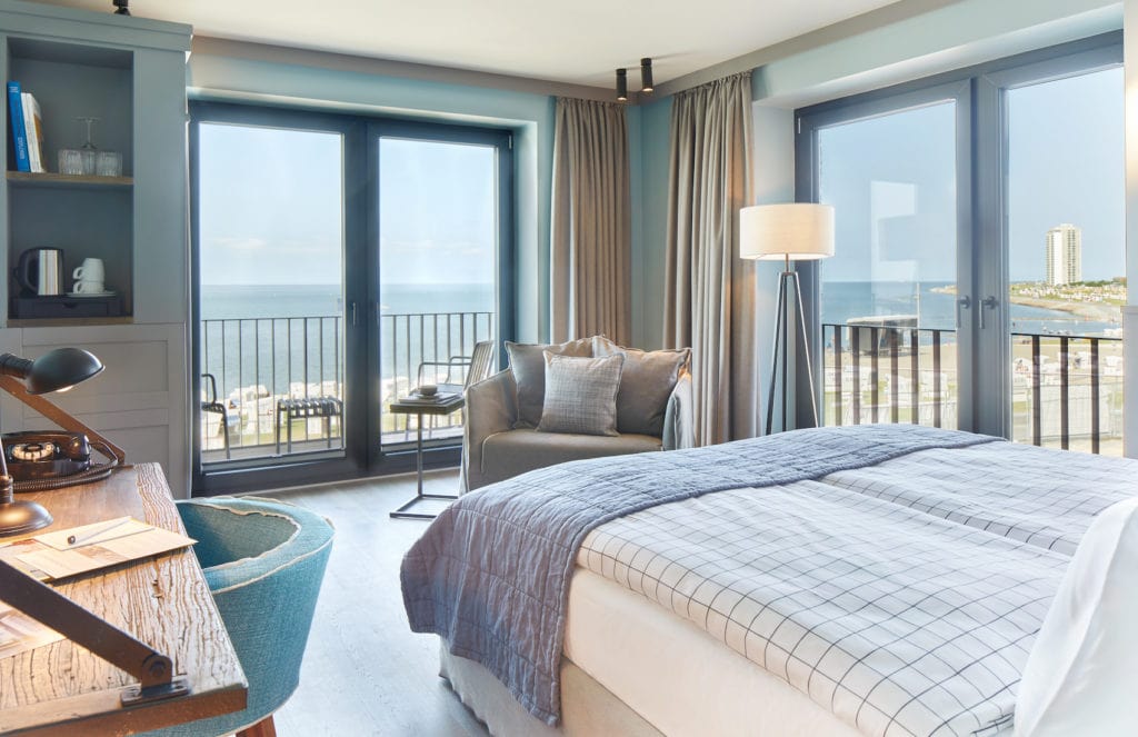 Room with ocean view at the Lighthouse Hotel in Büsum