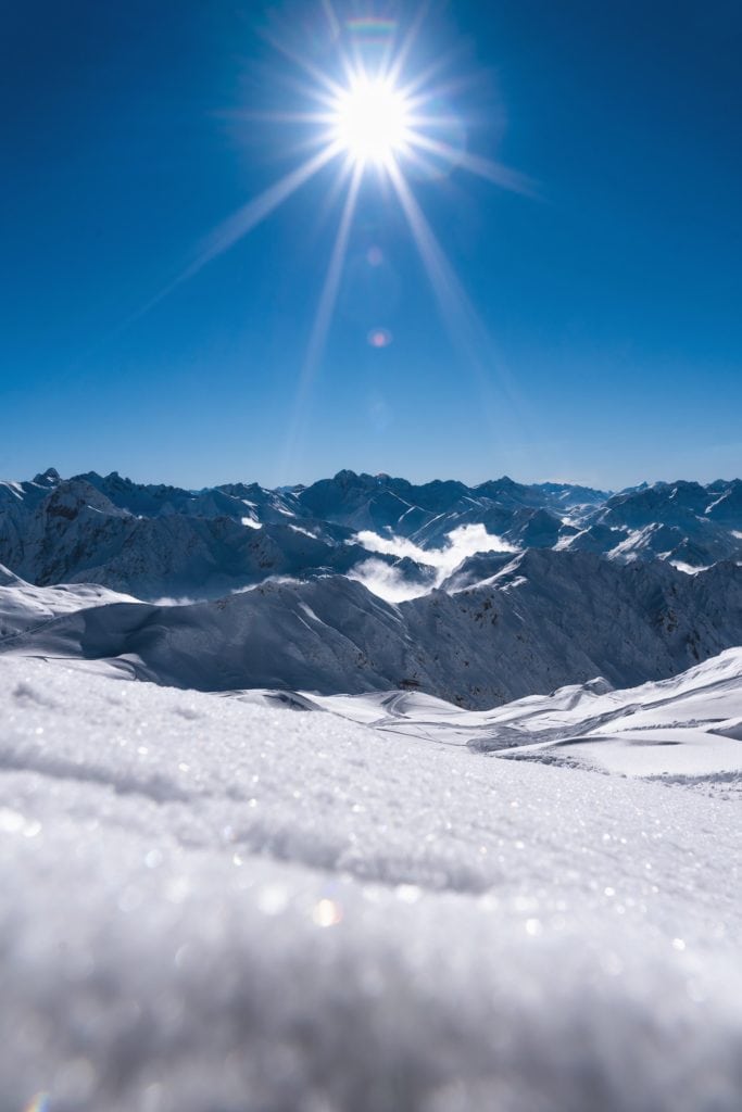 Sonniger Tag im Oberstdorf Skigebiet