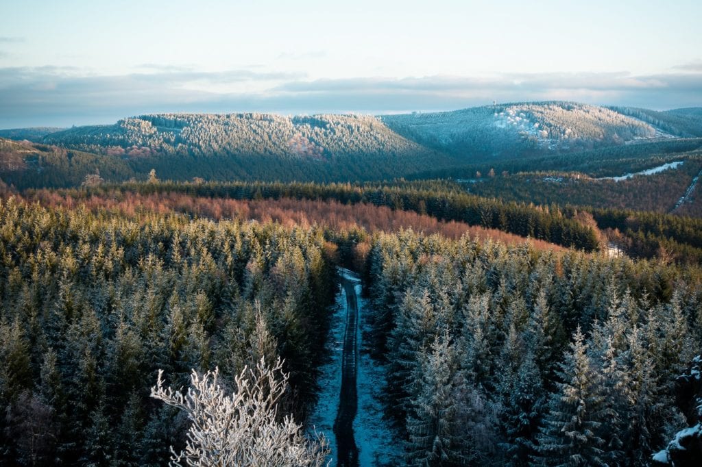 Sauerland von oben im Winter