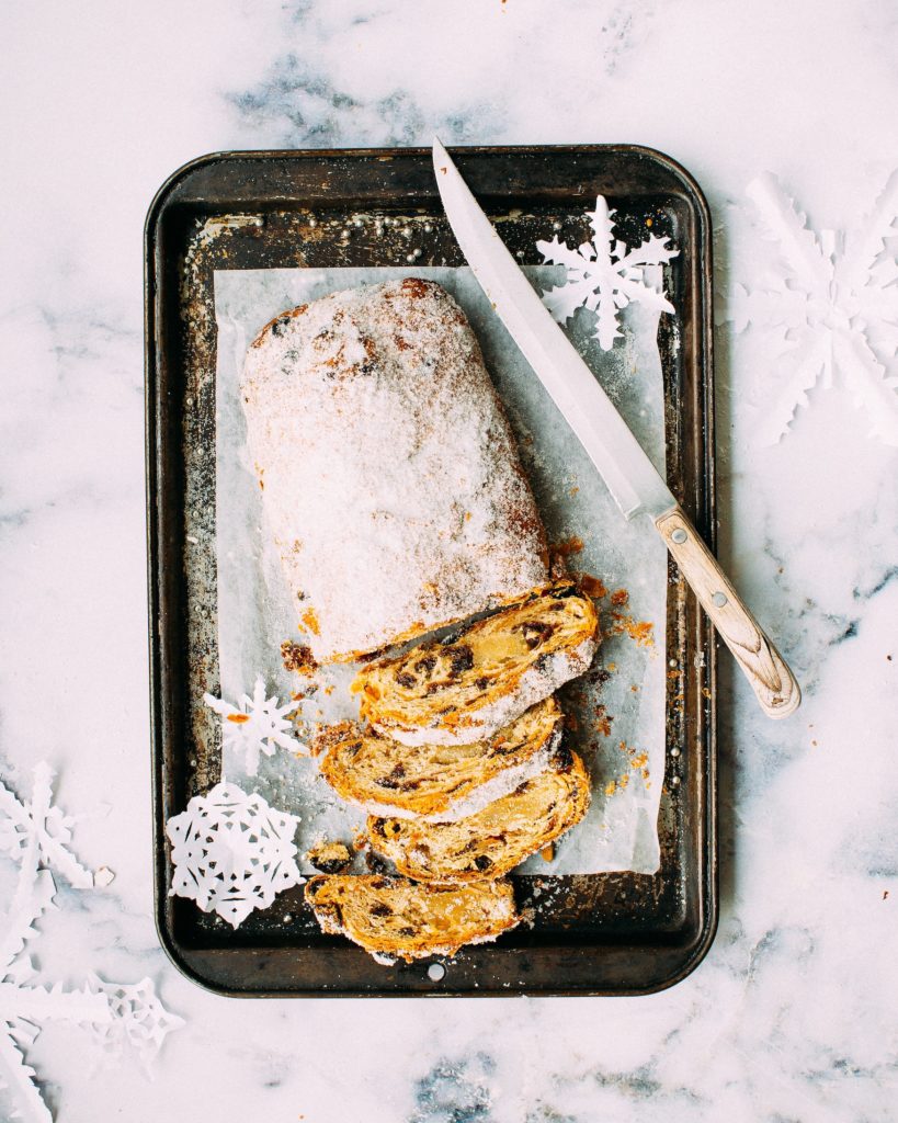 One Christmas tradition from Germany is eating Christmas Stollen