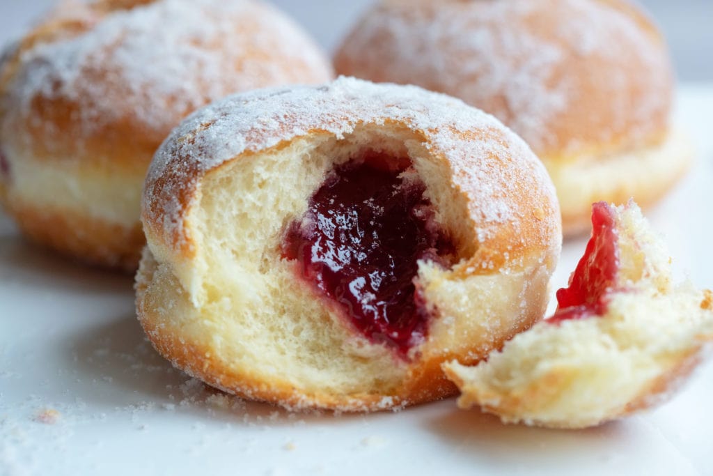 Berlin pancake filled with jam