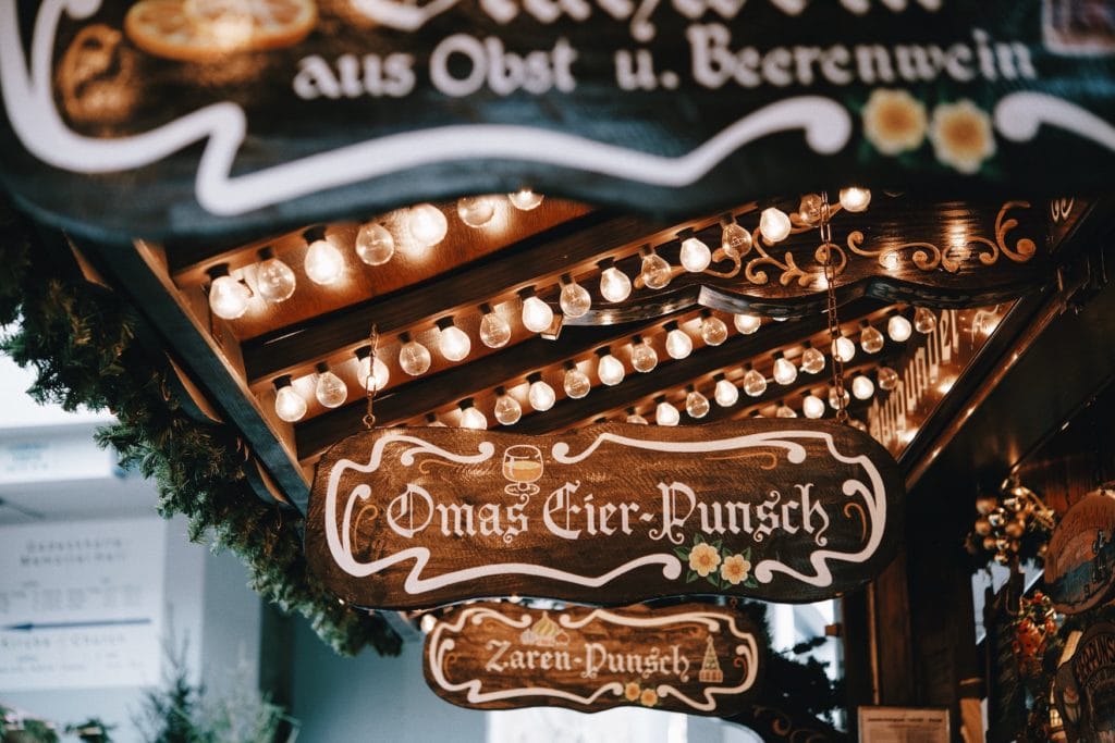 Christmas market signs in Germany