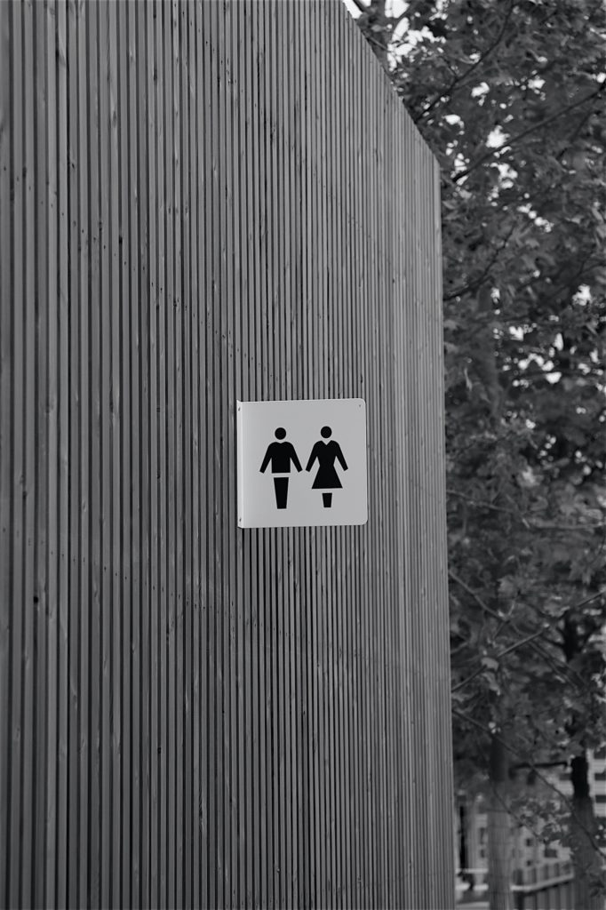Male and female sign at public toilet