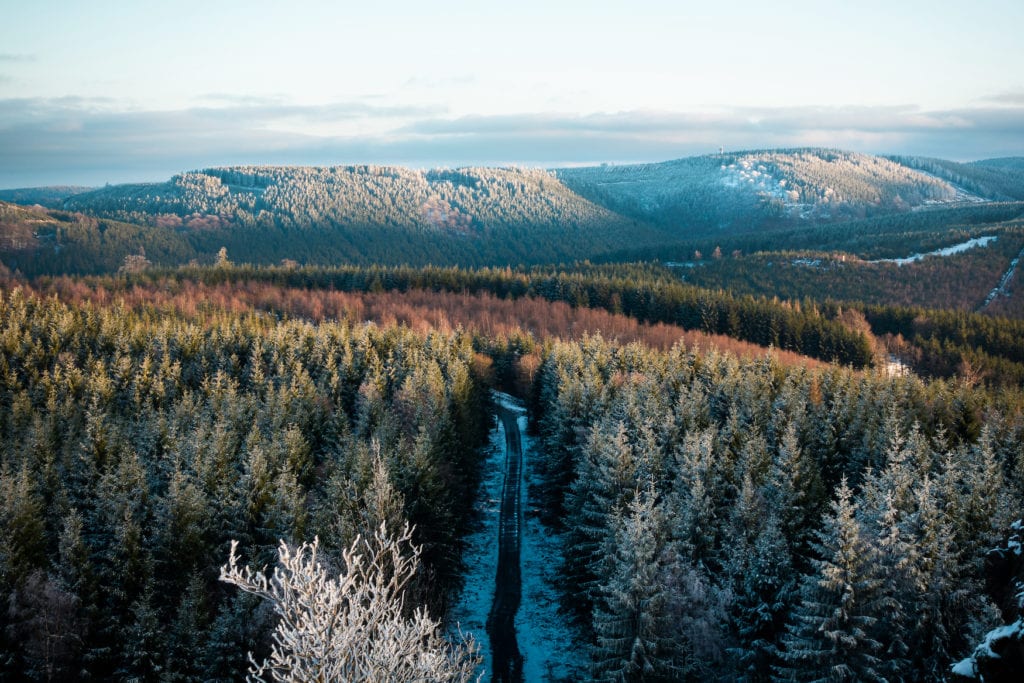 Sauerland from above in winter