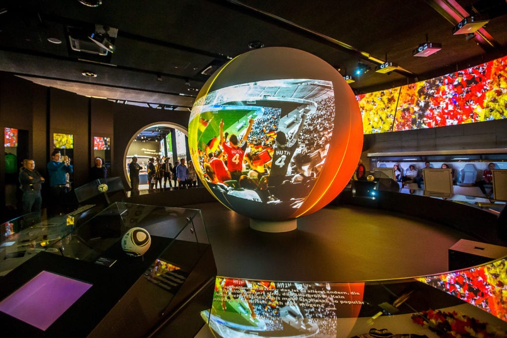 Multimedia installation in the German football museum in Dortmund