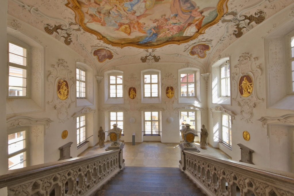 Deckenfresko im Treppenhaus des Schloss Ellwangen