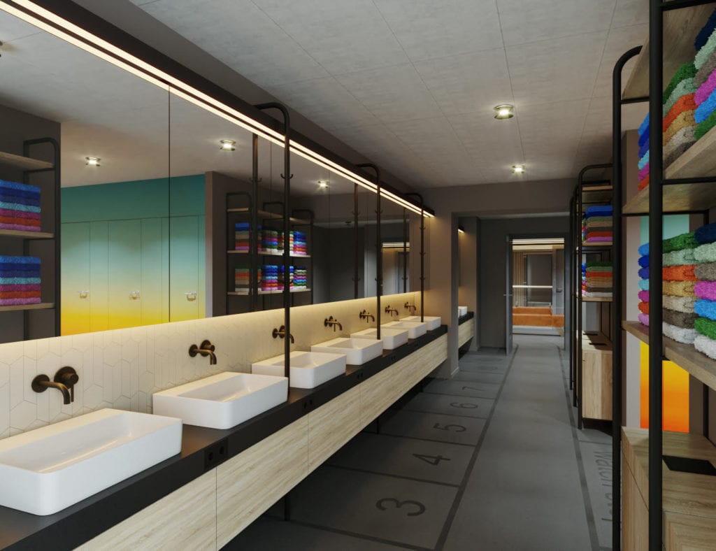Sanitary facilities in Cabinhotel in Hamburg