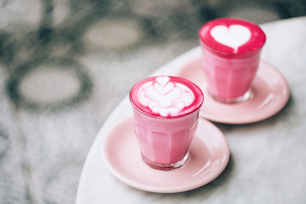 Pink beetroot latte