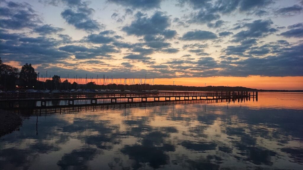 Dock during Sunset on Chiemsee Lake