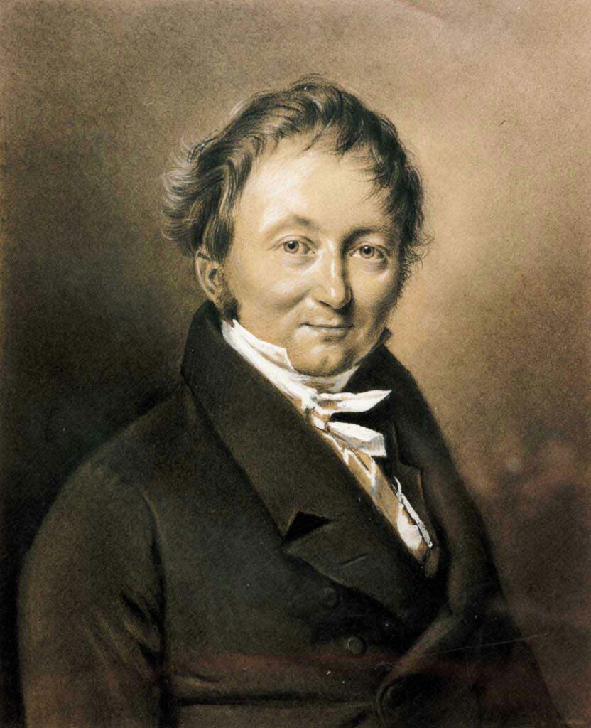 Portrait von Karl Drais, einem deutschen Erfinder