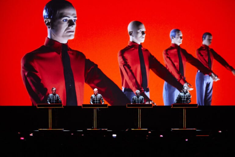 Band Kraftwerk on stage, playing electronic music in Düsseldorf