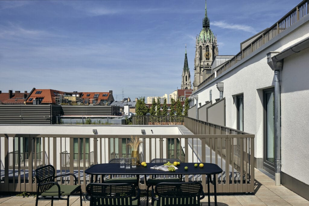Hotel terrace in Munich
