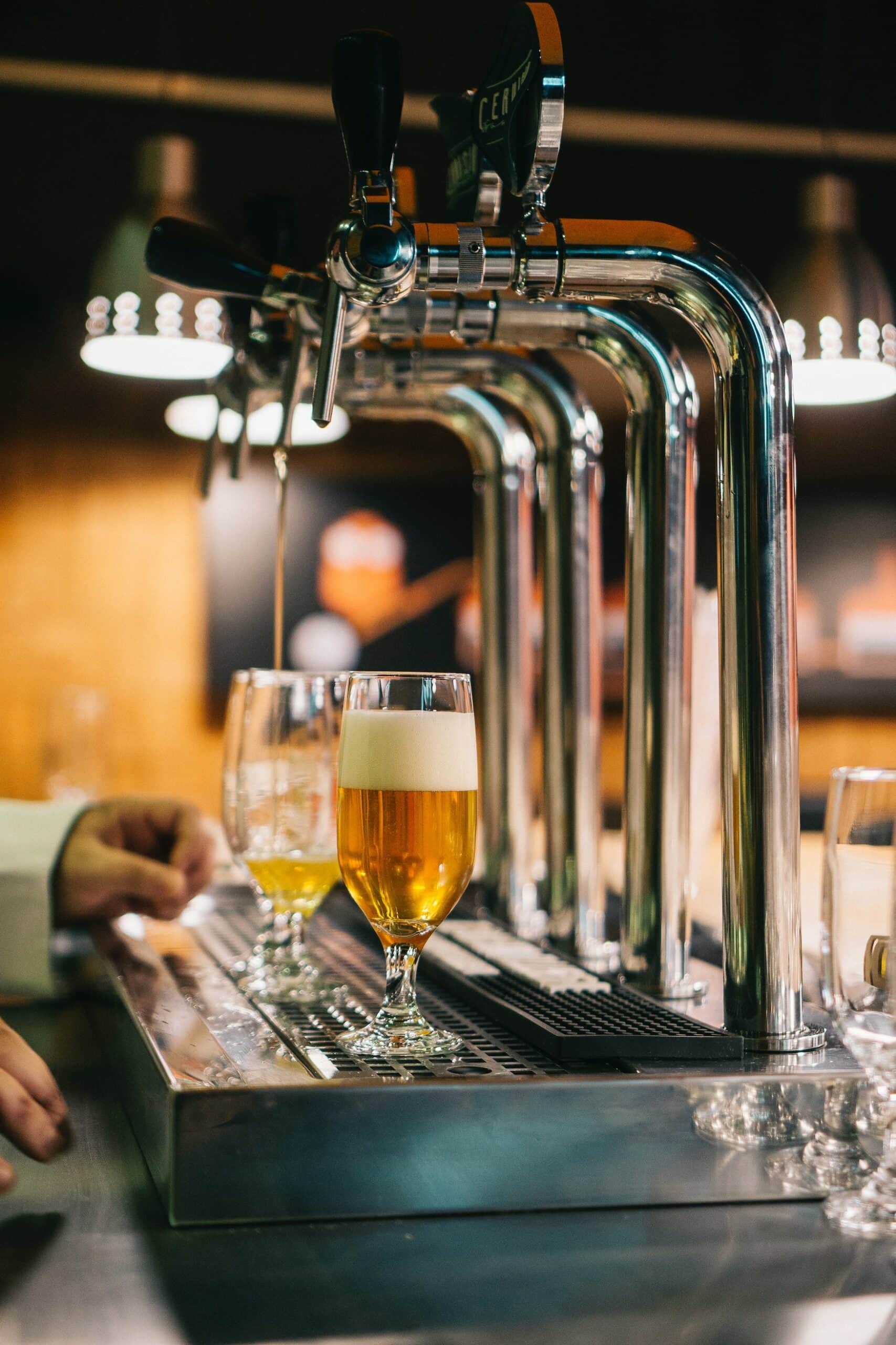 Beer is tapped in a German brewery