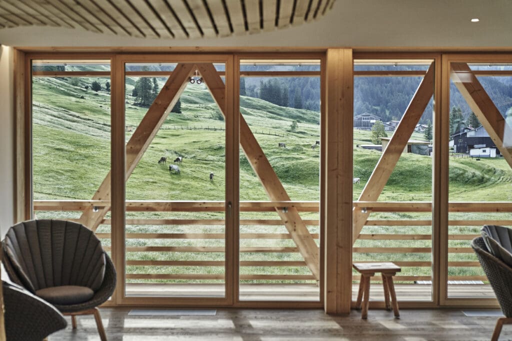 Interior view of the Mountain Spring Spa at Hubertus Mountains Refugio Allgäu