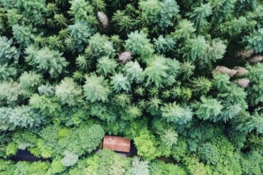 Drone shot of Odenwald in Baden-Württemberg