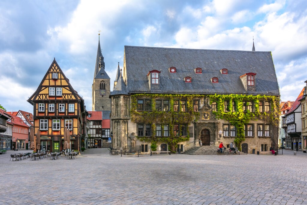 Rathaus auf dem Marktplatz in Quedlinburg