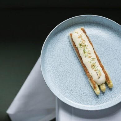 Asparagus dish from an award-winning German restaurant