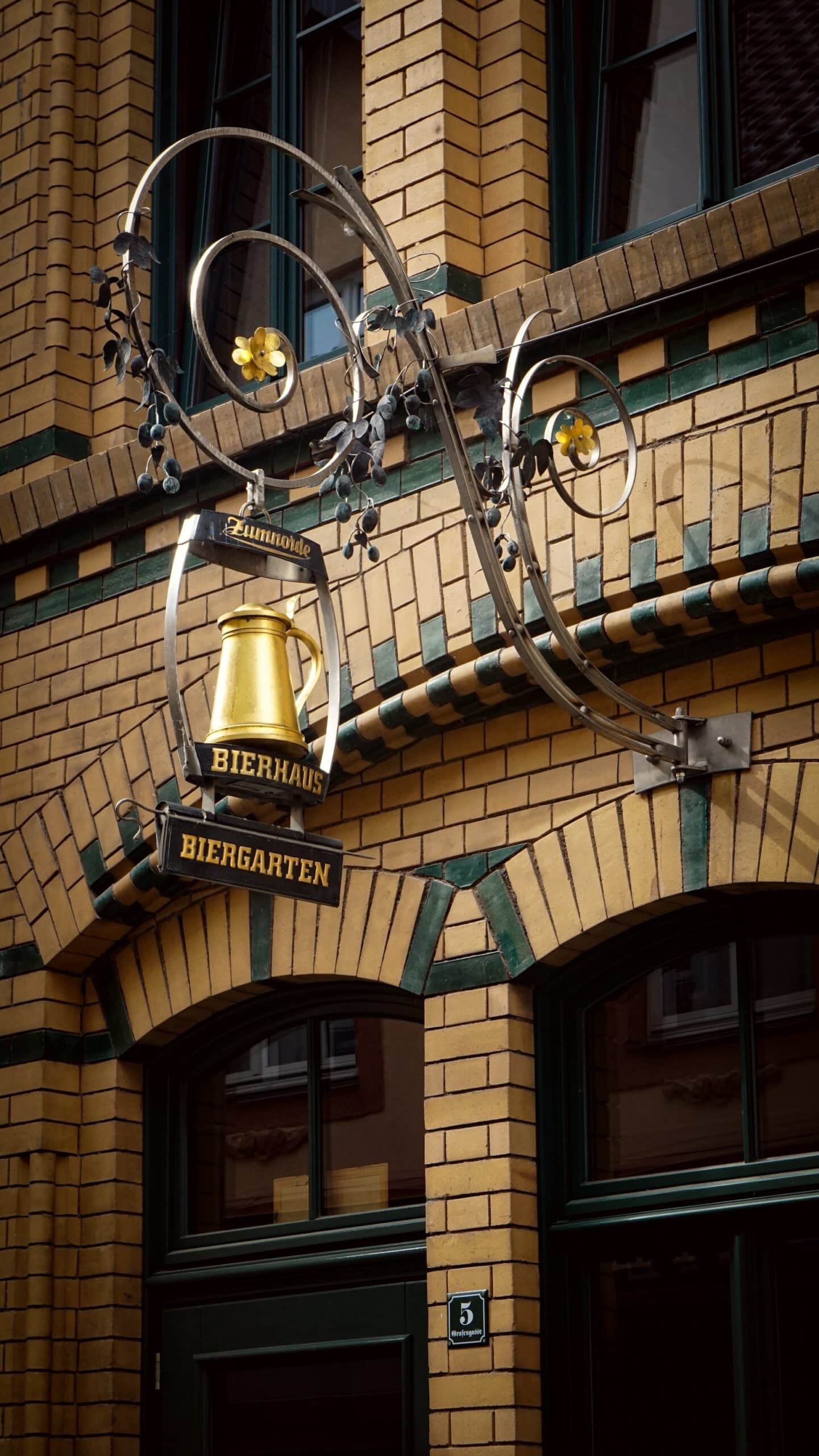 Facade of a closed beer garden during the Corona Pandemic