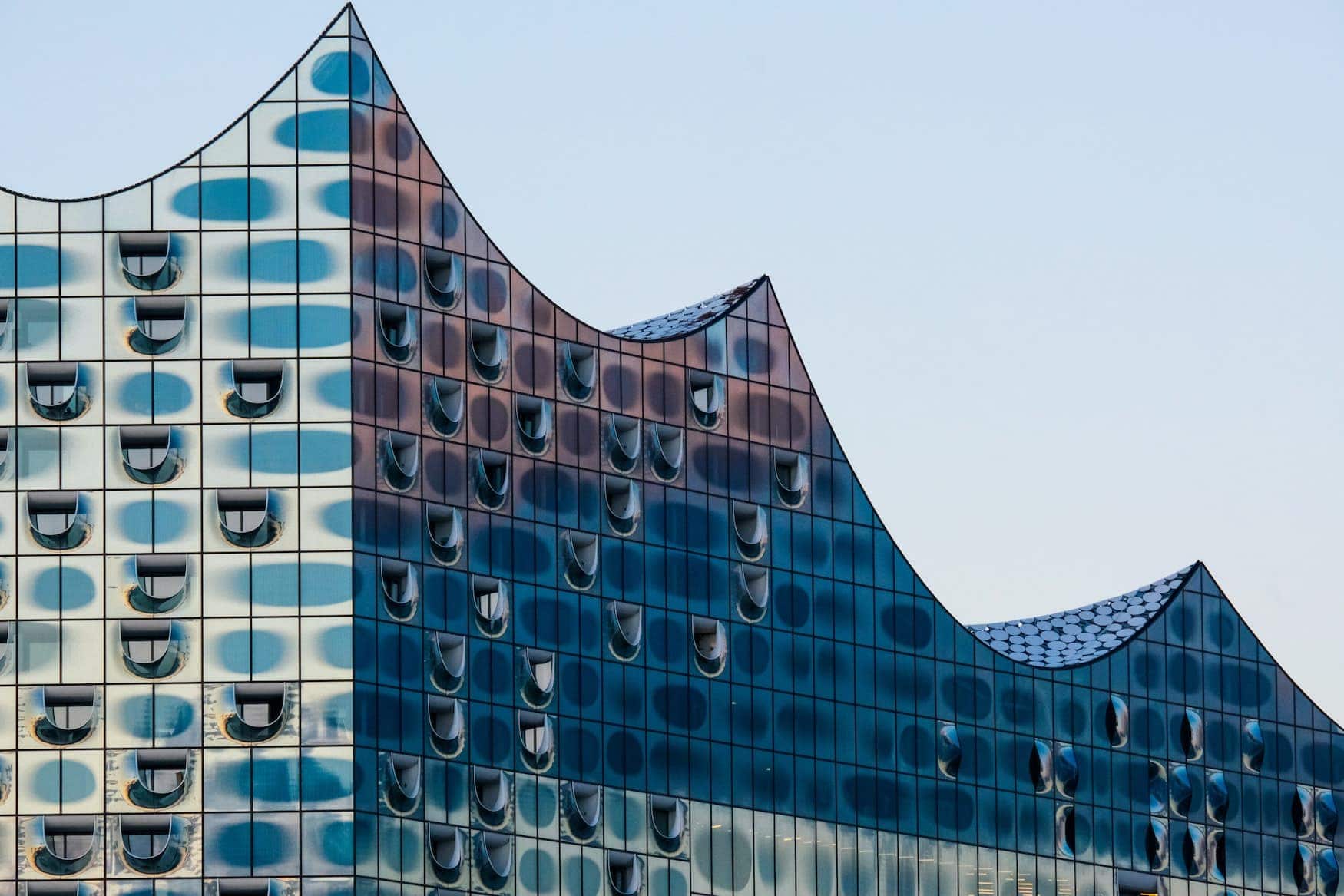 Roof of the Elbphilharmonie in Hamburg, designed by star architects Herzog & de Meuron