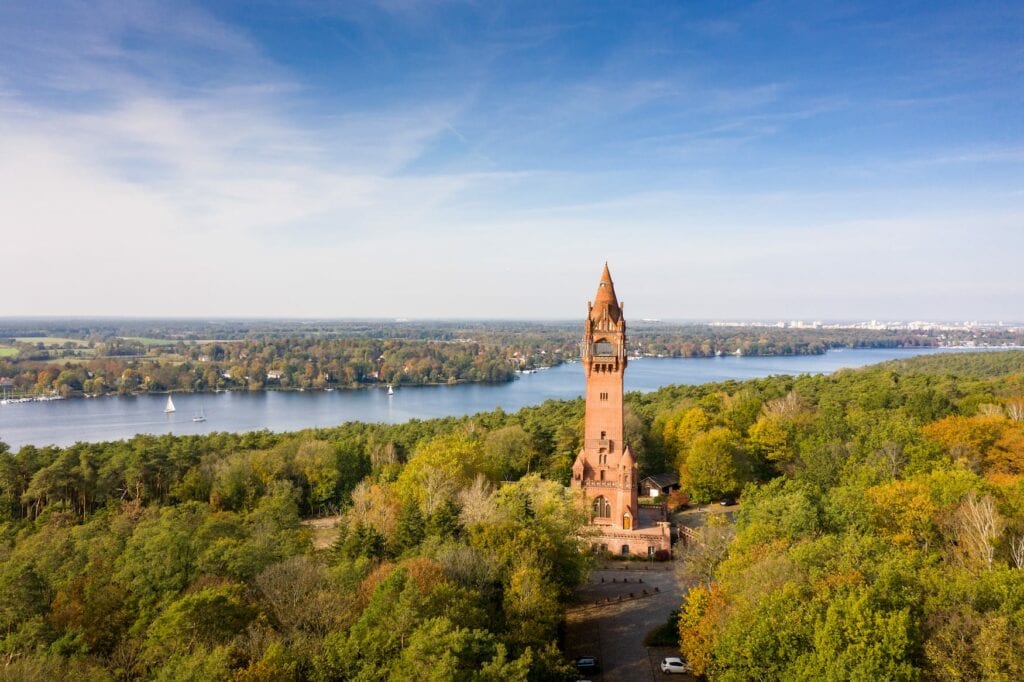 historic tower by the waterside in Grunewald, Berlin