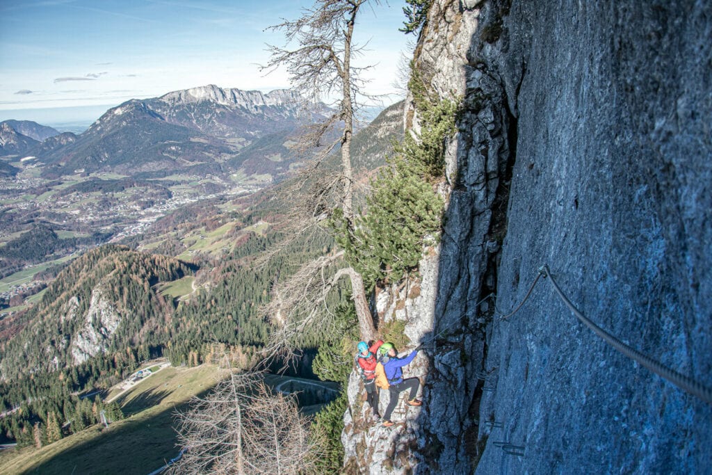 Two climbers on the Laxersteig