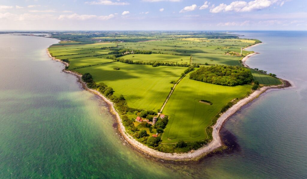 A breathtaking aerial view of Fehmarn island, Germany