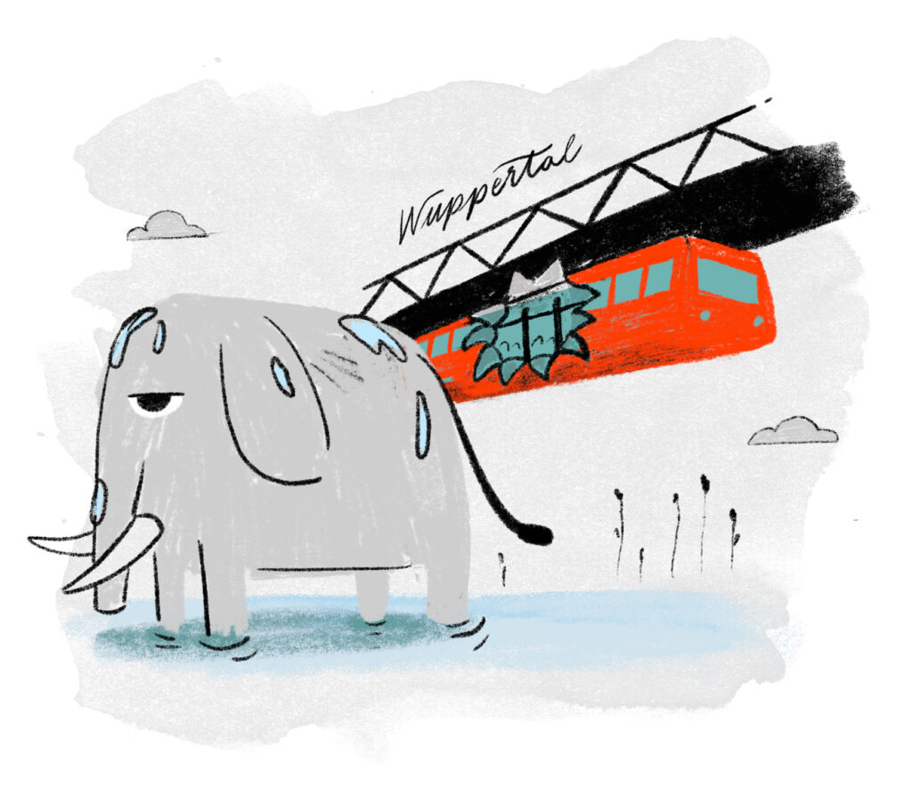 Fun Facts NRW: an elephant in the hanging train in Wuppertal