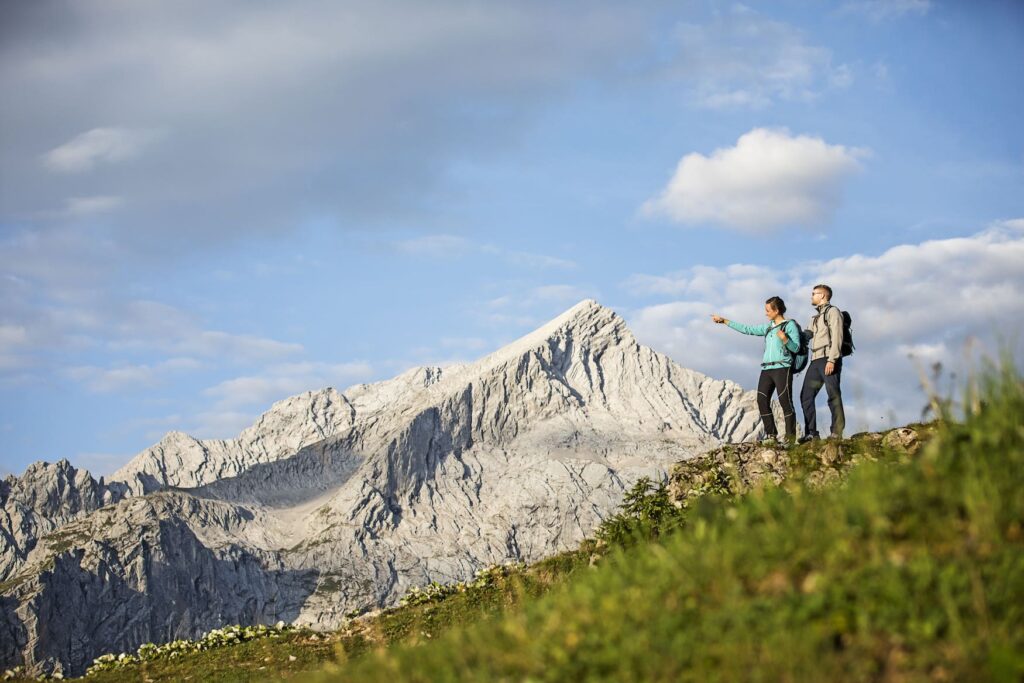 hikers at Alpspitze in Bavaria