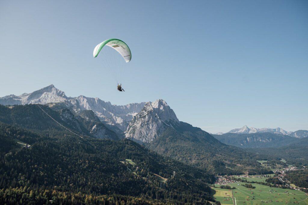Paragliding is one of the trend sports in Garmisch-Patenkirchen in Bavaria