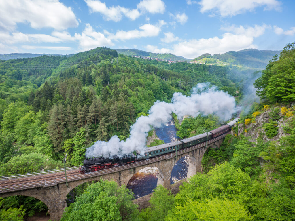 spectacular train Murgtalbahn at the Black Forest