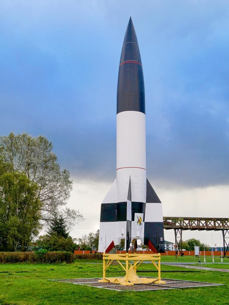 Eine V2-Rakete in Peenemünde auf Usedom