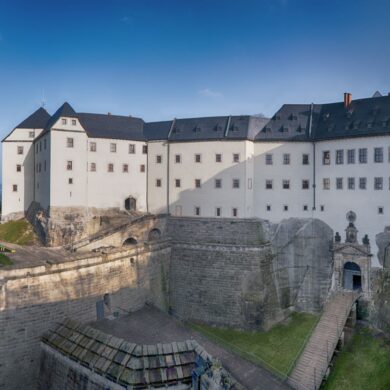 Panoramaansicht der Festung Königstein in der Sächsischen Schweiz
