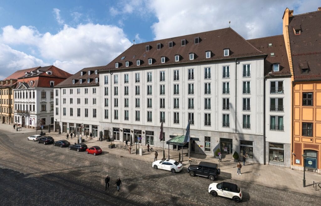 Front view of Hotel Maximilian's in Augsburg, a hotel with history