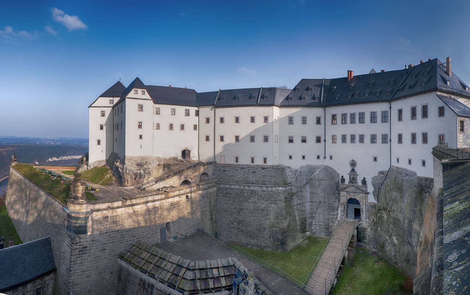 Panoramic view of Königstein Fortress in Saxon Switzerland