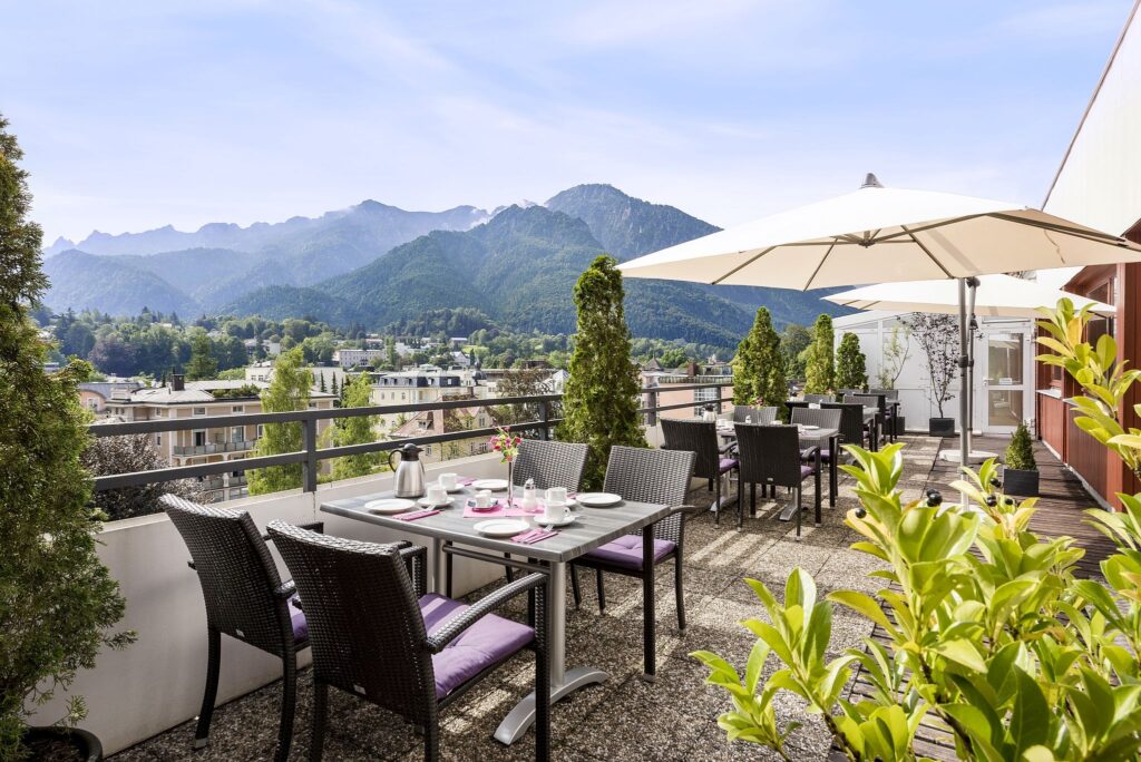 View from the terrace of the Hotel Avalon in Bad Reichenhall
