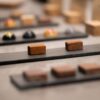 Feinsäuberlich angerichtete Pralines aus veganer Schokolade im Kilian & Close in Waren (Müritz)
