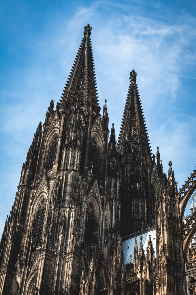 View of the twin spires of Cologne Cathedral