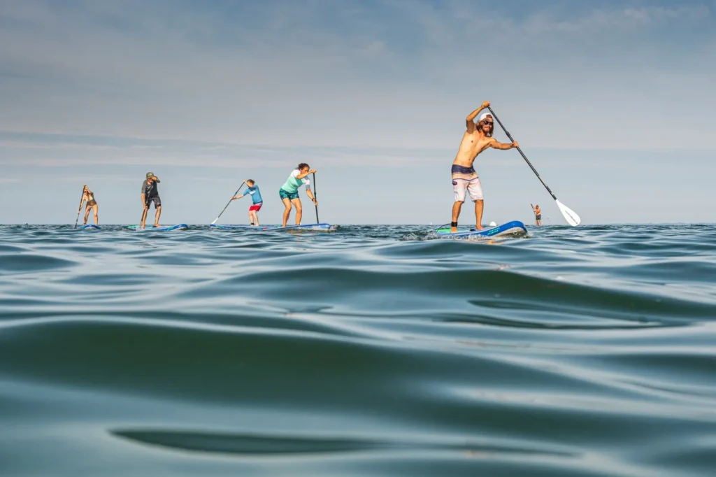 Several people on SUP in the Baltic Sea