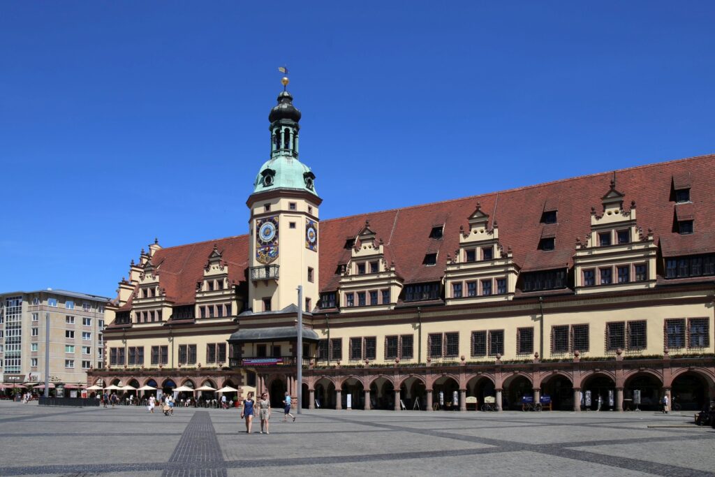 The Old Town Hall Leipzig with market square